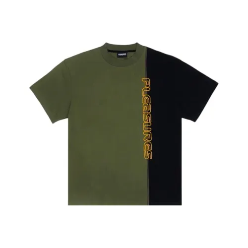 PLEASURES совместная брендовая оливковая мужская футболка T-Shirt
