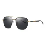 Черная золотая оправа с черно-серыми линзами