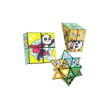 Панда Кубики Рубика 3 шт. Многоцветная коробка [Лайфстайл + Текстурированный + Ромб]