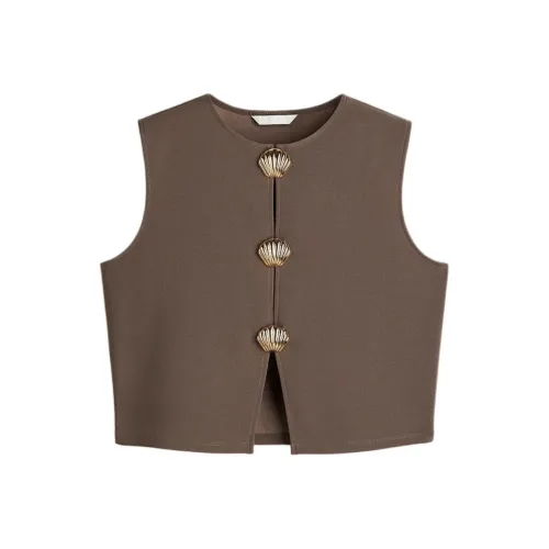 H&M Серо-коричневые Женские Майки