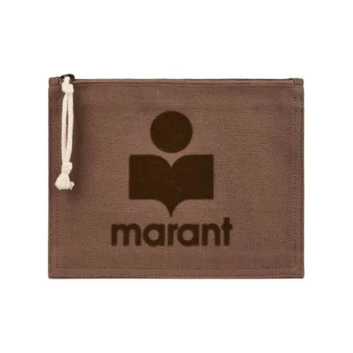 ISABEL MARANT Клатч с принтом буквы женский коричневый