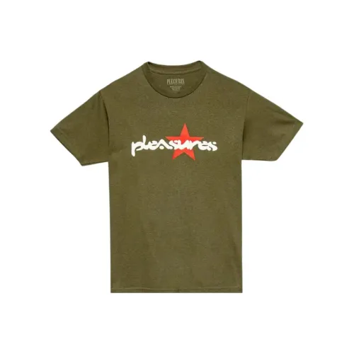 PLEASURES T-Shirt Мужской Оливково-зеленый