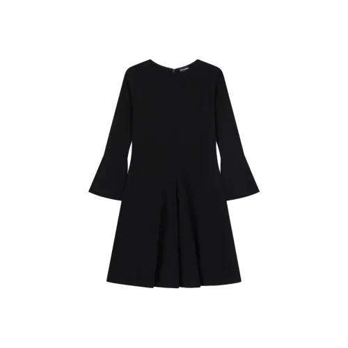 EMPORIO ARMANI FW25 Длинное платье с длинными рукавами женское черное