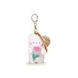 Белый кот - пасторальная соломенная шляпа - мини - подвеска