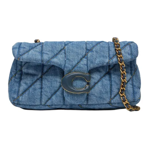 COACH Tabby Ткань Сумка через плечо Маленькая Сумка на плечо Женская Индиго