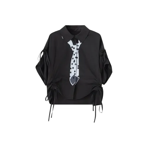 SOON FLOWER Черные Женские Рубашки