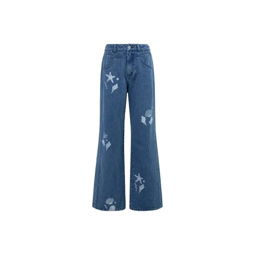 Me siento Океанский синий Женские джинсы