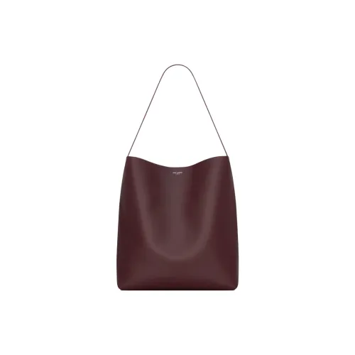 SAINT LAURENT Телячья кожа Сумка-хобо Сумка через плечо Большая Женская Бордовая