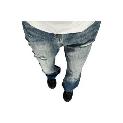 GANGZAI Синие Унисекс Джинсы