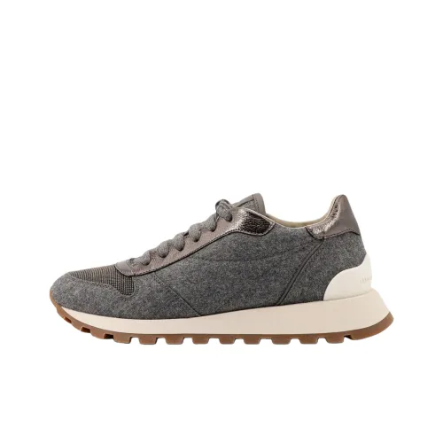 BRUNELLO CUCINELLI Runners PRECIOUS Палец Низкий Топ Повседневная Обувь Женская Серый