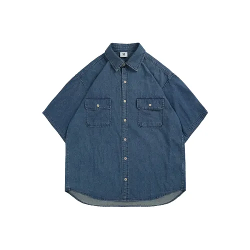 UNDOMAZE Летняя Короткая Рубашка с Короткими Рукавами Свободного Кроя Мужская