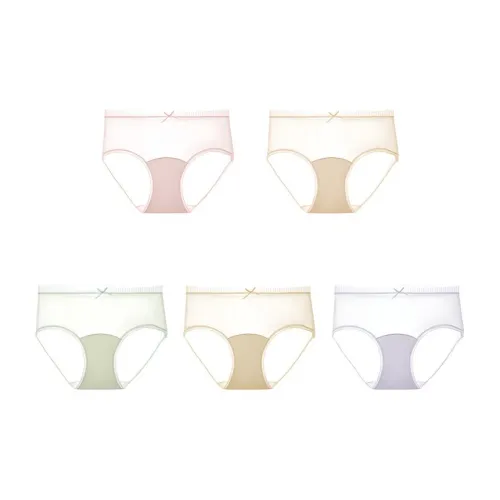 Городская красота Трусики-бикини Удобный Высокая эластичность Бесшовный Телесный Feel Женский 5 пар