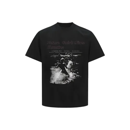 BINLIKE Черная унисекс футболка