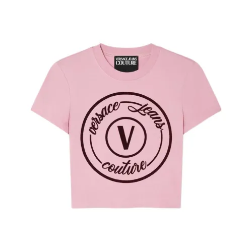 VERSACE Стандартная футболка женская розовая