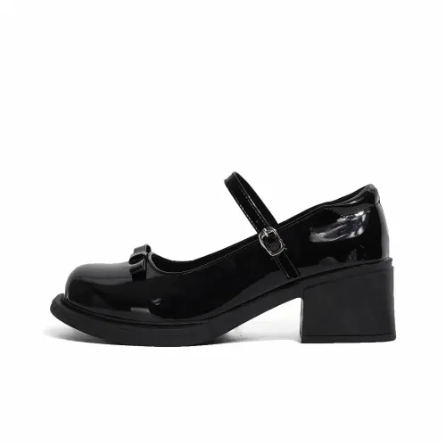 Babak Грубый каблук Туфли Мэри Джейн Женские Черные