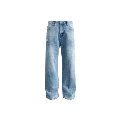 LUOZI Blue Unisex Jeans LUOZI Синий Унисекс Джинсы