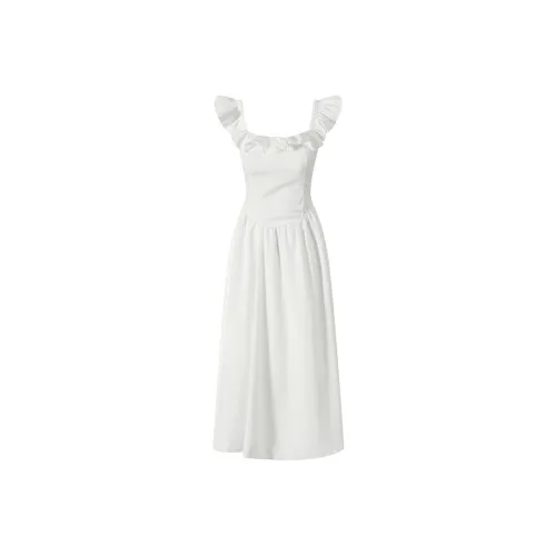 EFCR Белые Женские Платья без рукавов