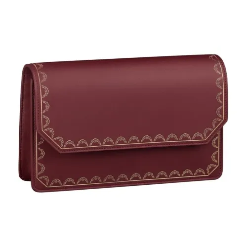 Cartier Guirlande Телячья кожа Сумка через плечо Женская Бургунди