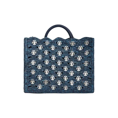 Paco Rabanne Raffia Tote Bag Shopping Bag Shoulder Bag Tote Regular Women's Denim Blue
