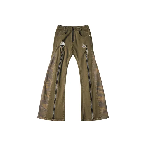 RECOVER ZONE Камуфляж Пэчворк Свободный крой Рекомендуем проверить размер перед покупкой Унисекс Джинсы