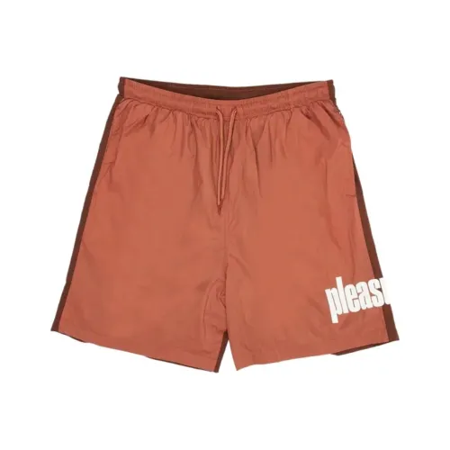 PLEASURES Повседневные шорты Мужские Каштановый