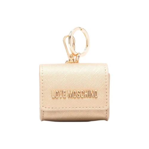 LOVE MOSCHINO Полиуретановый чехол для наушников женский золотой