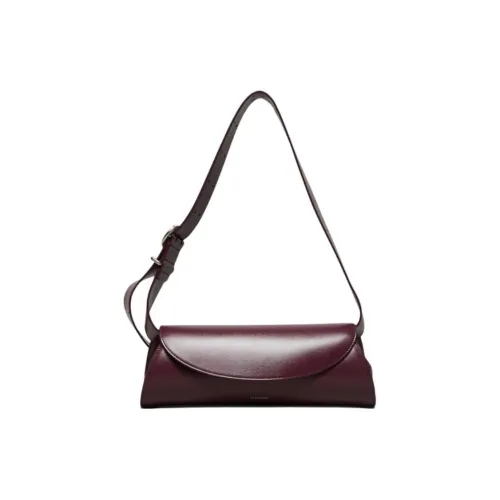 JIL SANDER Cannolo Телячья кожа Сумка через плечо Сумка на плечо Маленькая Женская Бура Багажная сумка Бордовый цвет