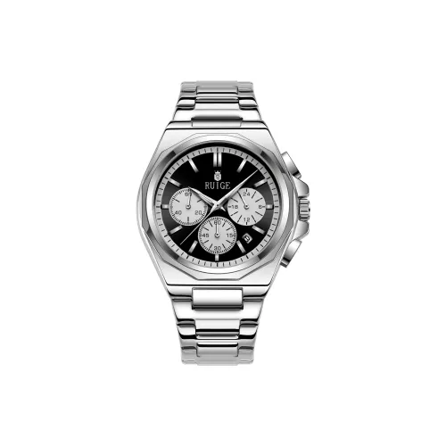 RUIGE Кварцевый механизм нержавеющая сталь ремешок мужские часы синий циферблат