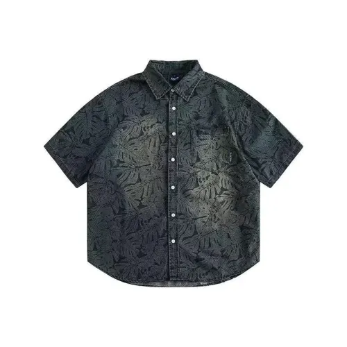 YOUSEKOO Темно-синяя унисекс рубашка