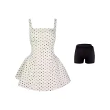 Ecru Polka Dot + Leggings One size