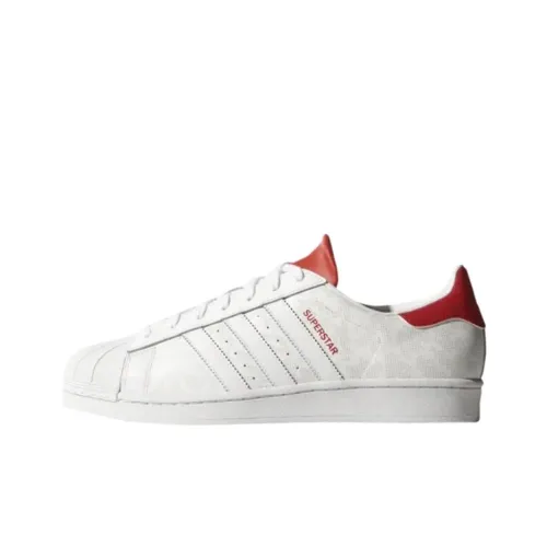 Adidas Superstar Series Устойчивые к истиранию низкие кроссовки для скейтбординга Мужские Белый Красный