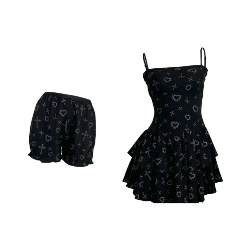 HeartyBite Черный С подарками Леггинсы Женские Слиплатья