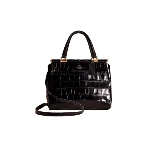 COACH Grace Крокодил Тисненая кожа Сумка Сумка через плечо Сумка через плечо Большая Женская Черная