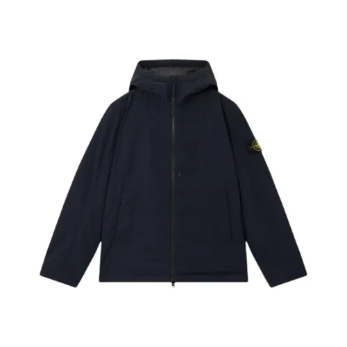 STONE ISLAND Хлопковый пуховик Мужской Морской синий