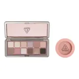 Двухкомпонентный комплект: Стиль Кисть для теней Палетка # Розовый бриллиант Палетка + Монохромная Тень для век # Нежно-розовый