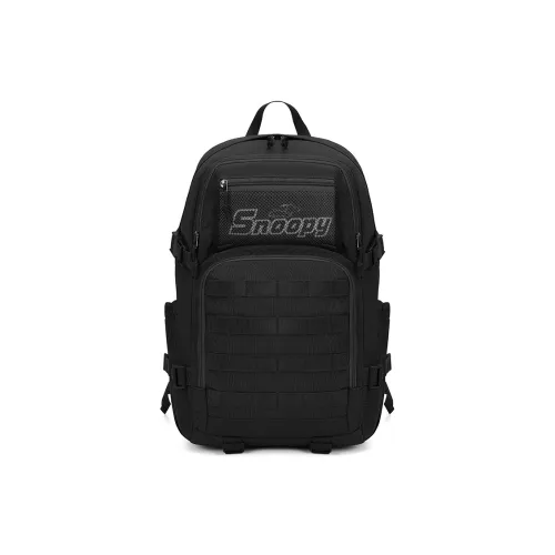 SNOOPY Oxford Backpack Unisex Black Khaki