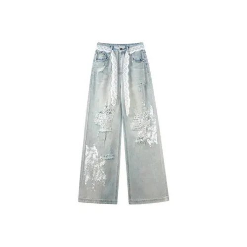 EMDPN Светло-синие Женские Джинсы