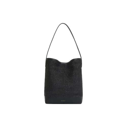 MANSUR GAVRIEL Рафия Ведрообразная Сумка Плечевая Сумка Маленькая Женская Черная