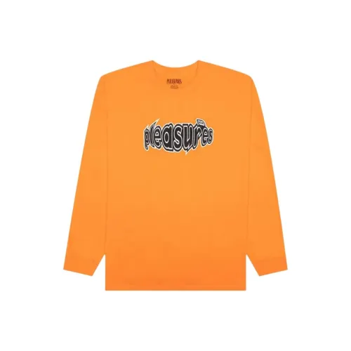 PLEASURES совместная брендированная Апельсин Мужская T-рубашка