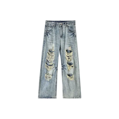 Kudamm Светло-синие Унисекс Джинсы