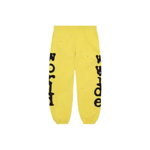 Sp5der Вязаные тренировочные брюки мужские желтые