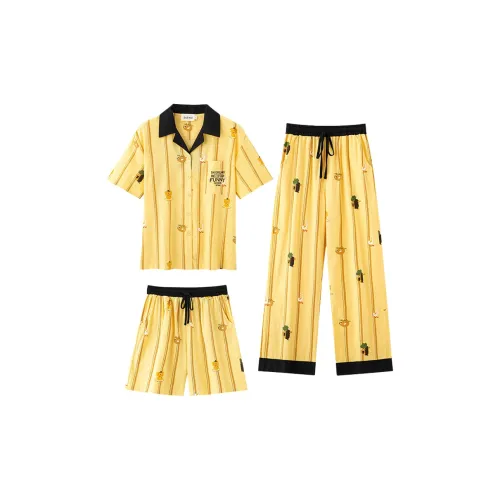 CHATING Жёлтый Женский Пижамный Комплект