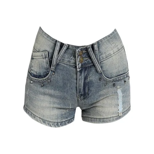 BRN MX 911 Ностальгический синий Женские джинсовые шорты