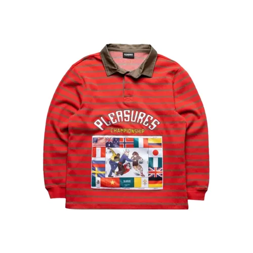 PLEASURES X Champion Поло Мужское Красное