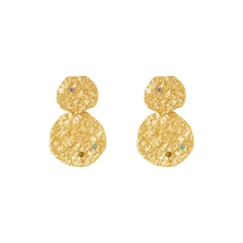 Серьги NEVERFAR с цирконием унисекс золото