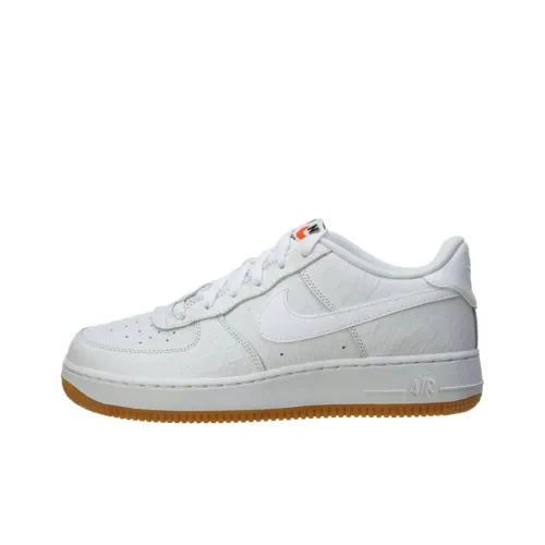 Nike Air Force 1 Устойчивый к истиранию Низкий Топ Детские Скейтбординг Белый Коричневый Подростки