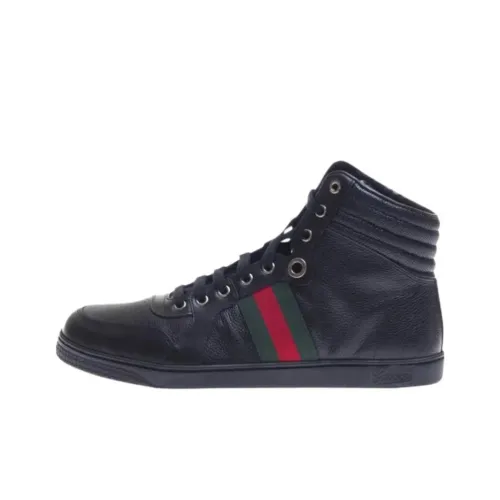 GUCCI Web High Топ Скейтборд Кроссовки Мужские Черные
