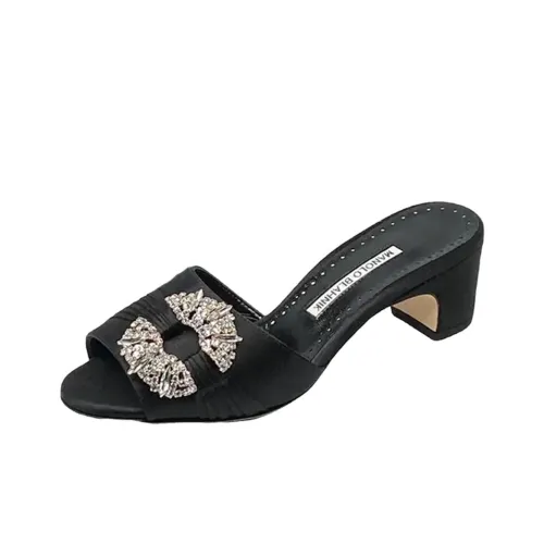 MANOLO BLAHNIK Быстросохнущие слипоны 5 см женские черные