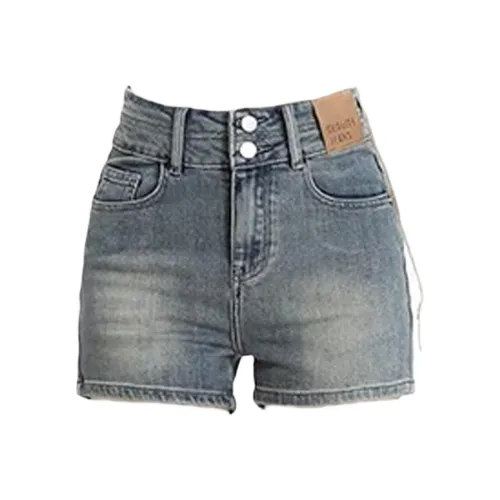 Giyu Грязно-желтые Женские джинсовые шорты