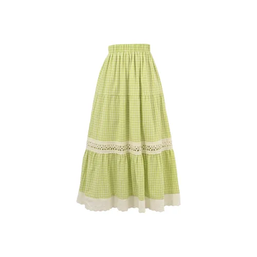 SNBL Повседневный Длинный Юбка Женские Зеленый